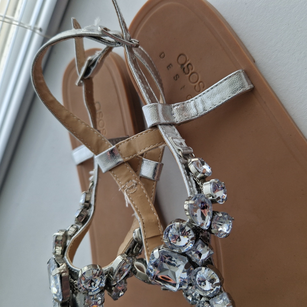 ASOS Silver Embellished Sandals - Picture 2 of 4